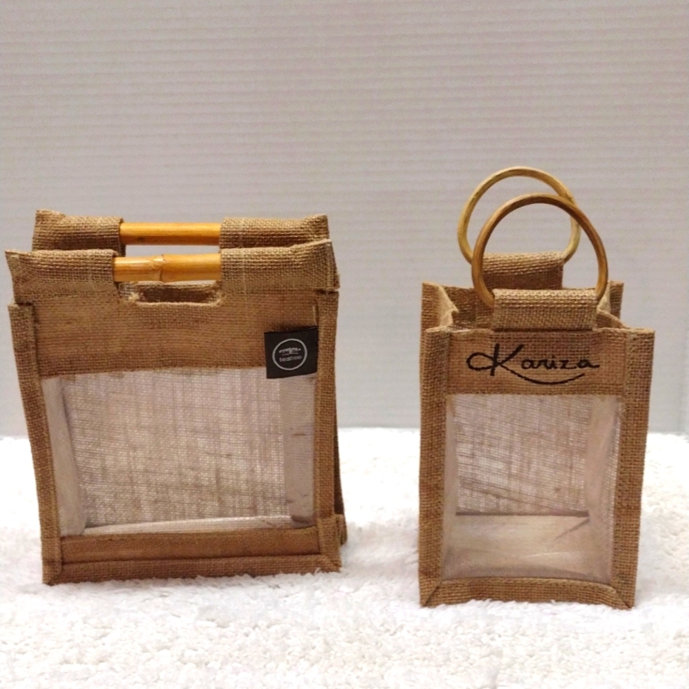 Gift Bags Kariza & Tea Tree Burlap  Lot of 2